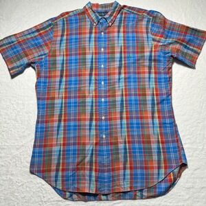 Vintage Ralph Lauren Plaid Shirt Classic Fit Short Sleeve Button Up Men's Sz XLT